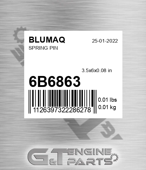6B-6863 Spring Pin for BLUMAQ