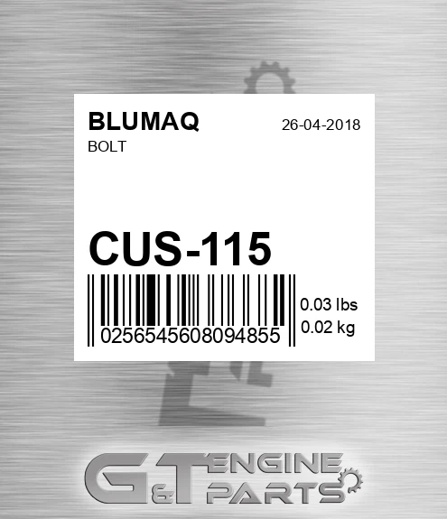 CUS-115 Bolt for BLUMAQ