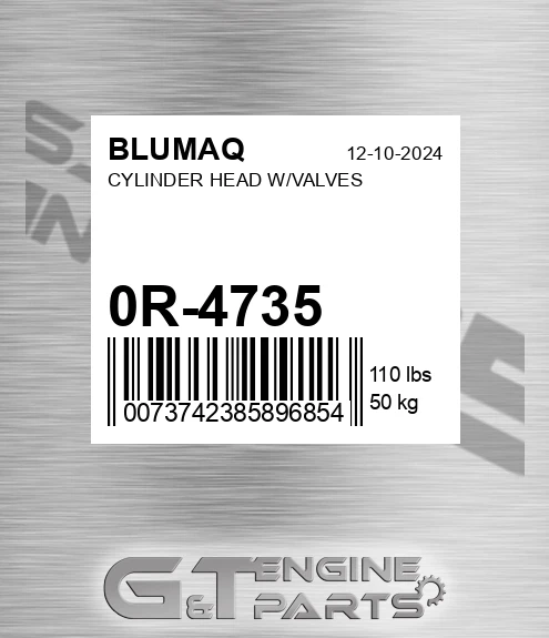 0R-4735 Cylinder Head W/valves for BLUMAQ