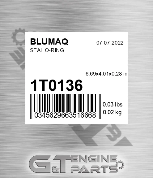 1T-0136 Seal O-ring for BLUMAQ