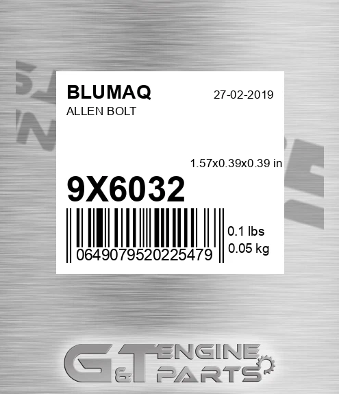 9X-6032 Allen Bolt for BLUMAQ