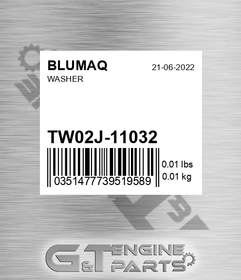 TW02J-11032 Washer for BLUMAQ