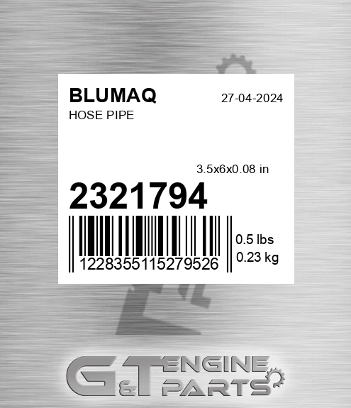 232-1794 Hose Pipe for BLUMAQ