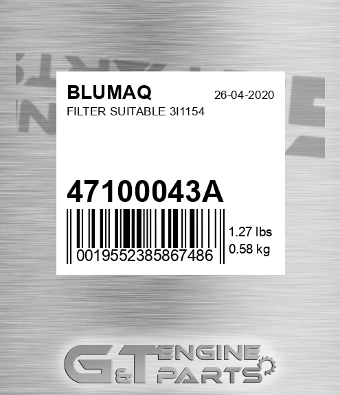 47100043A Filter Suitable 3i1154