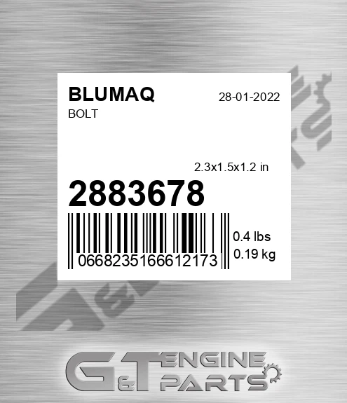288-3678 Bolt for BLUMAQ