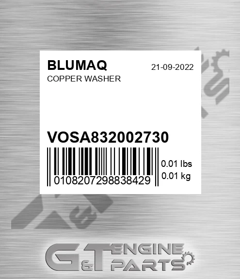 VOSA8320-02730 Copper Washer for BLUMAQ