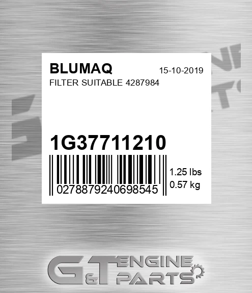 1G37711210 Filter Suitable 4287984 for BLUMAQ