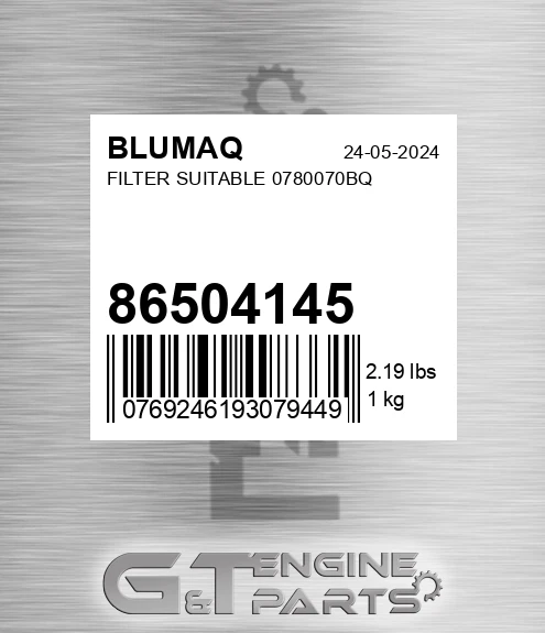 86504145 BLUMAQ Filter Suitable 0780070bq