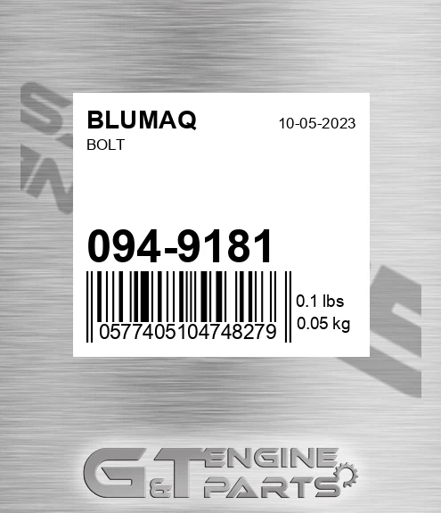094-9181 Bolt for BLUMAQ