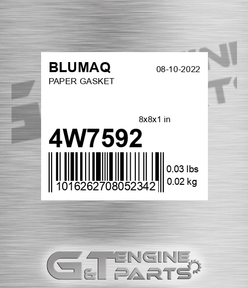 4W-7592 Paper Gasket for BLUMAQ