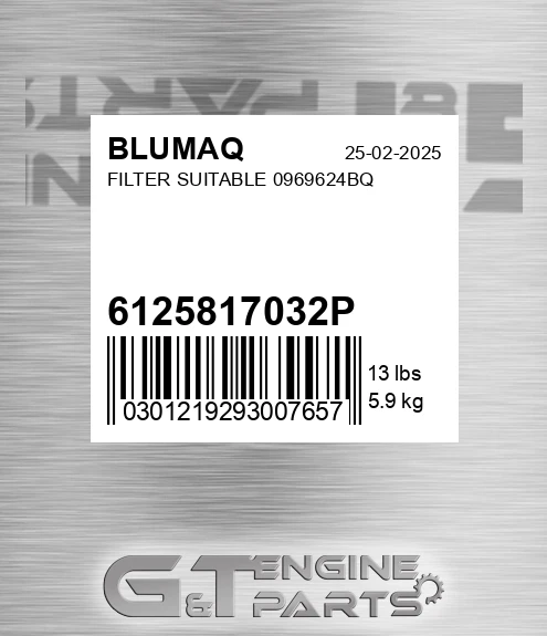 6125817032P Filter Suitable 0969624bq