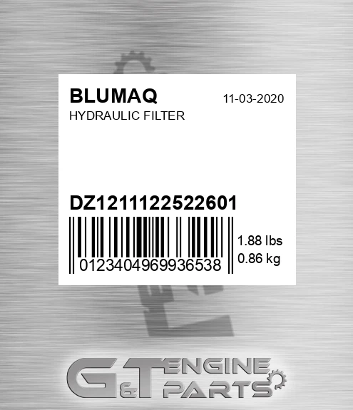 DZ1211122522601 Hydraulic Filter for BLUMAQ