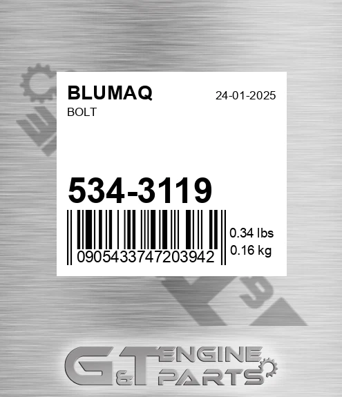 534-3119 Bolt for BLUMAQ