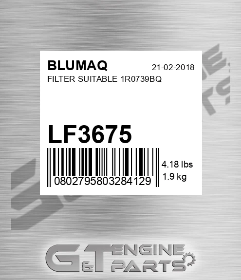 LF3675 BLUMAQ Filter Suitable 1r0739bq