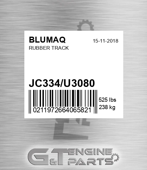 JC334/U3080 Rubber Track for BLUMAQ
