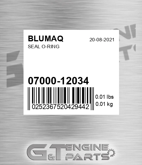 07000-12034 Seal O-ring for BLUMAQ