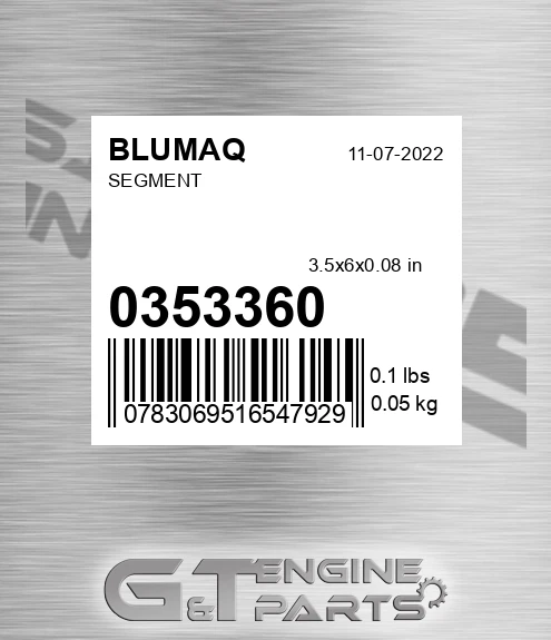 035-3360 Segment for BLUMAQ