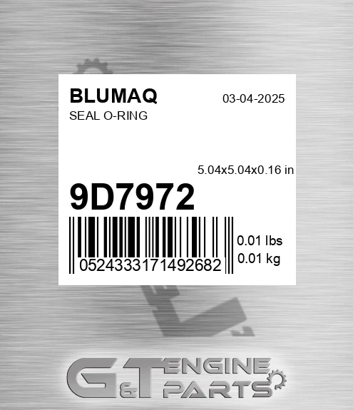 9D-7972 Seal O-ring
