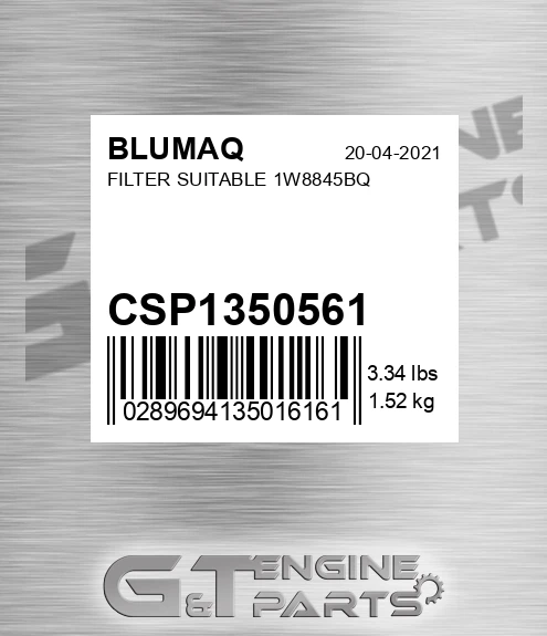 CSP1350561 Filter Suitable 1w8845bq for BLUMAQ