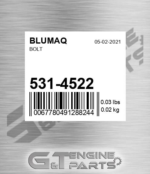 531-4522 Bolt for BLUMAQ