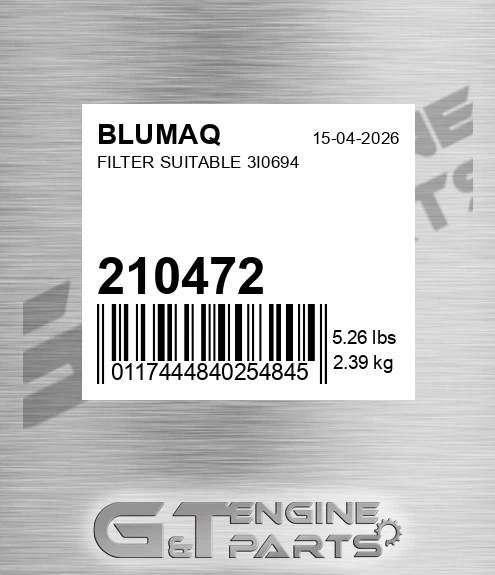 210472 Filter Suitable 3i0694 for BLUMAQ