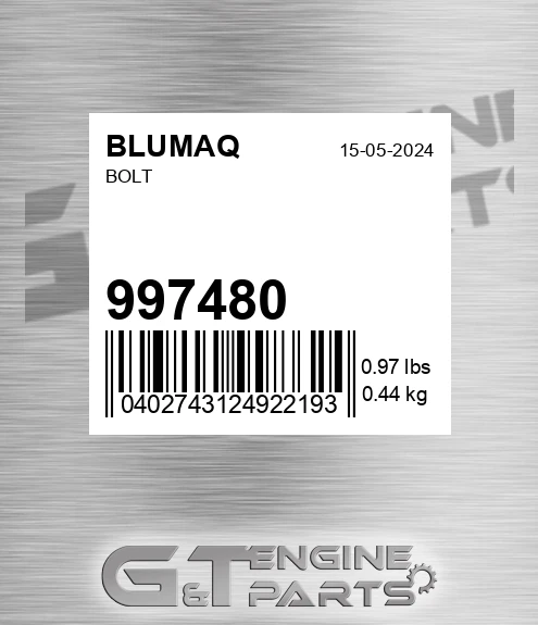997480 Bolt for BLUMAQ