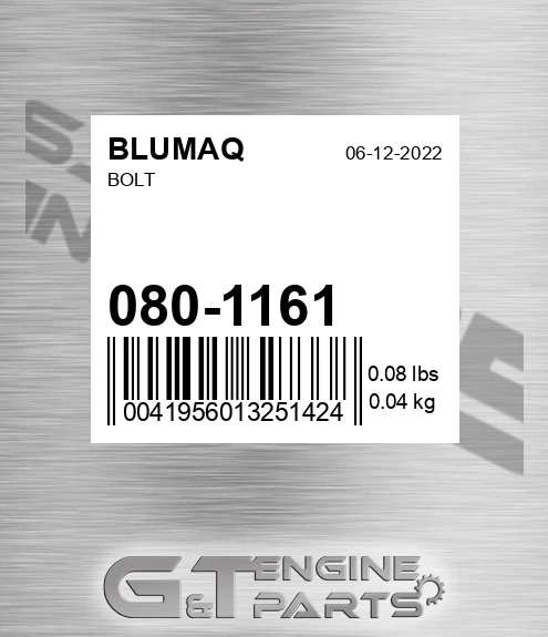 080-1161 Bolt for BLUMAQ