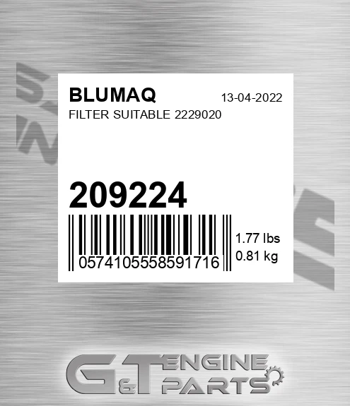 209.224 Filter Suitable 2229020 for BLUMAQ