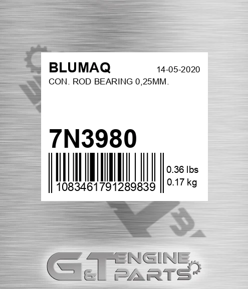 7N-3980 Con. Rod Bearing 0,25mm. for BLUMAQ