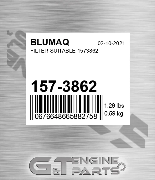 157-3862 BLUMAQ Filter Suitable 1573862