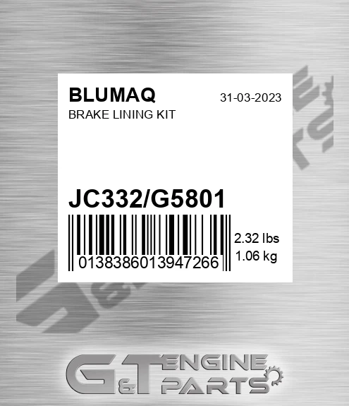 JC332/G5801 Brake Lining Kit for BLUMAQ
