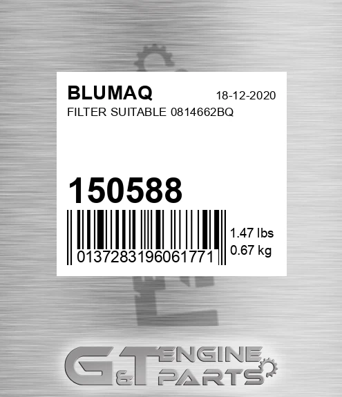 150588 BLUMAQ Filter Suitable 0814662bq