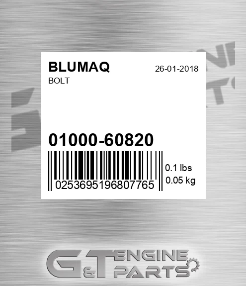01000-60820 Bolt for BLUMAQ
