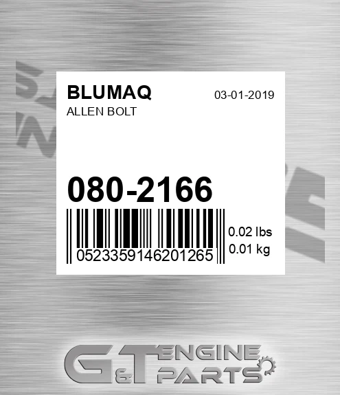 080-2166 Allen Bolt for BLUMAQ