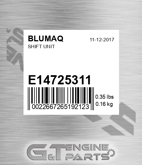 E14725311 Shift Unit for BLUMAQ