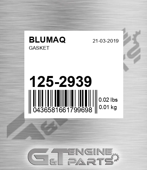 125-2939 Gasket for BLUMAQ