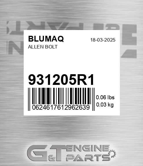 931205R1 Allen Bolt
