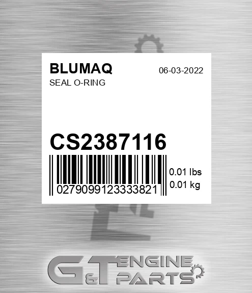 CS238-7116 Seal O-ring for BLUMAQ