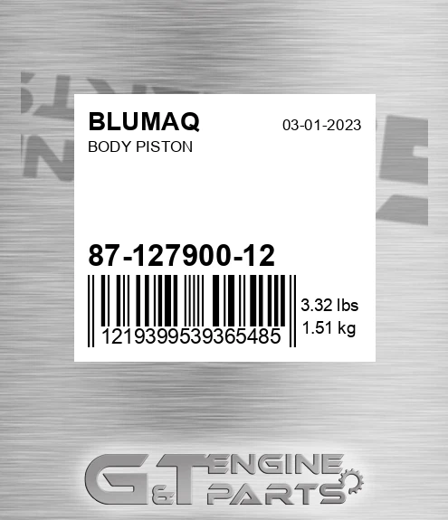 87-127900-12 Body Piston