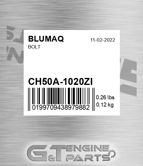 CH50A-1020ZI Bolt for BLUMAQ