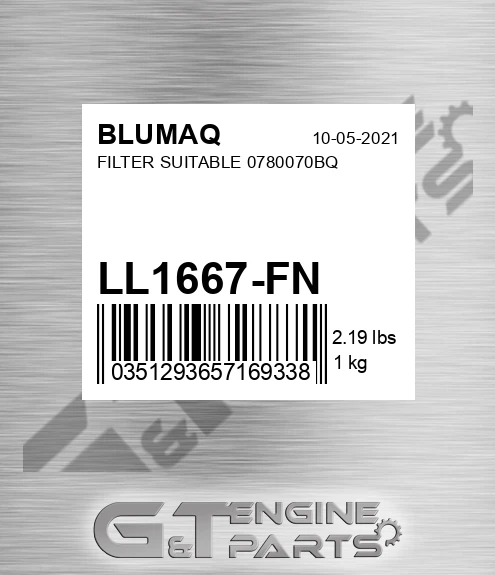 LL1667-FN Filter Suitable 0780070bq for BLUMAQ