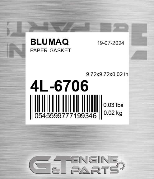 4L-6706 Paper Gasket for BLUMAQ