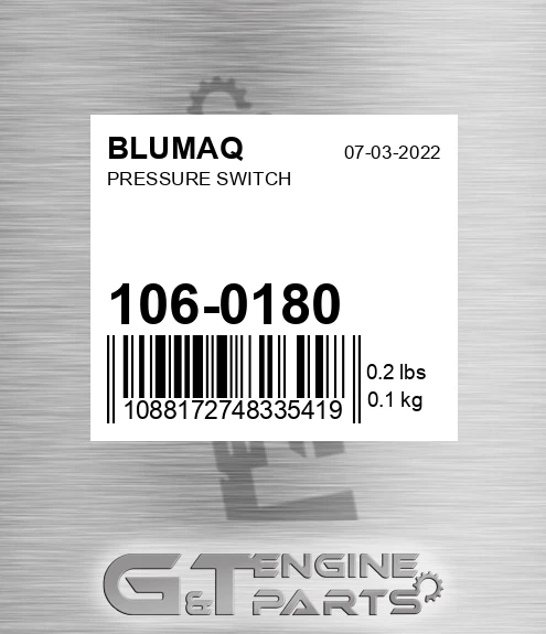 106-0180 Pressure Switch