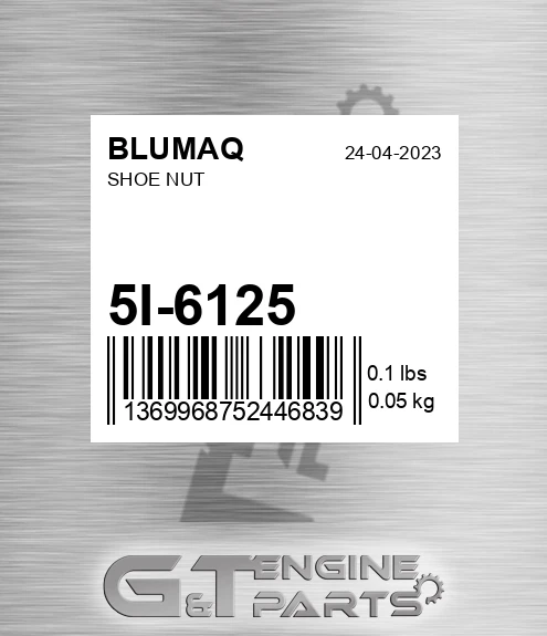 5I-6125 Shoe Nut for BLUMAQ