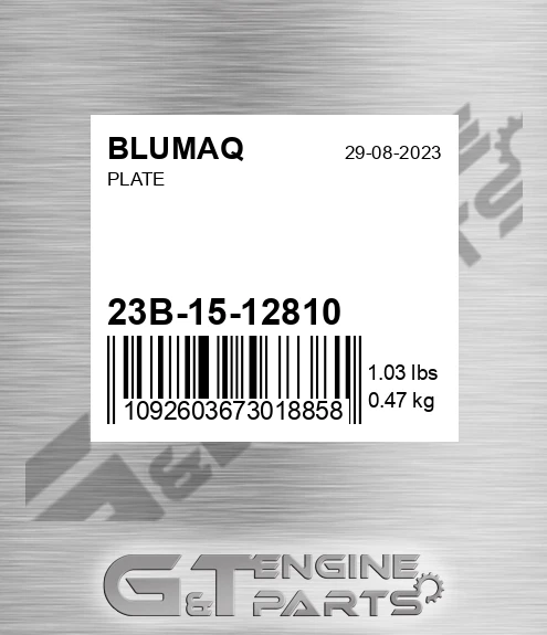 23B-15-12810 Plate for BLUMAQ
