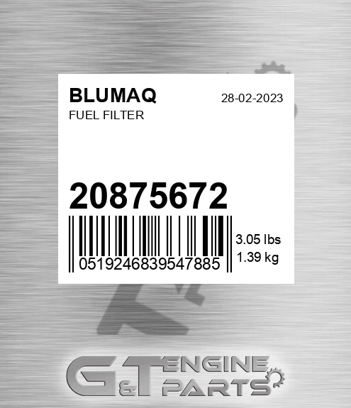 20875672 Fuel Filter for BLUMAQ