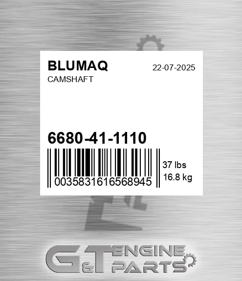 6680-41-1110 Camshaft for BLUMAQ