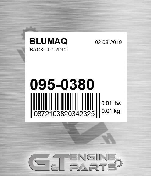 095-0380 Back-up Ring for BLUMAQ