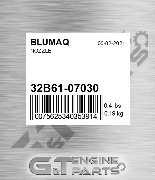 32B61-07030 Nozzle for BLUMAQ