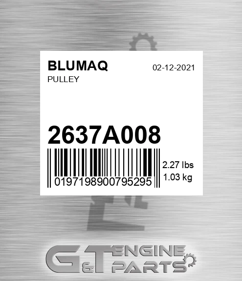 2637A008 Pulley for BLUMAQ